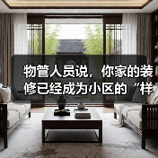 物管人员说，你家的装修已经成为小区的“样