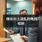 梳妆台上凌乱的电线巧收纳
