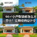 66㎡小户型装修怎么不显小？实用收纳设计全解析（图1）