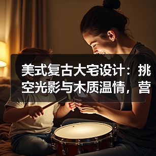 美式复古大宅设计：挑空光影与木质温情，营造治愈高级生活场（图4）