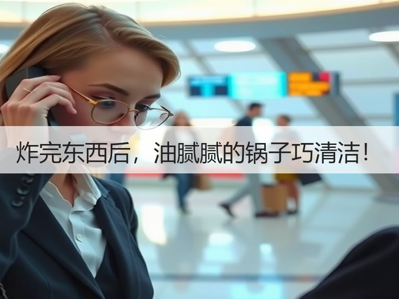 炸完东西后，油腻腻的锅子巧清洁！