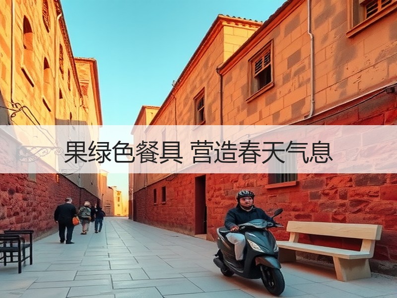 果绿色餐具 营造春天气息