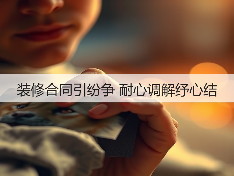 装修合同引纷争 耐心调解纾心结