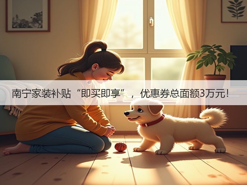 南宁家装补贴“即买即享”，优惠券总面额3