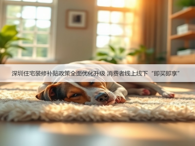 深圳住宅装修补贴政策全面优化升级 消费者